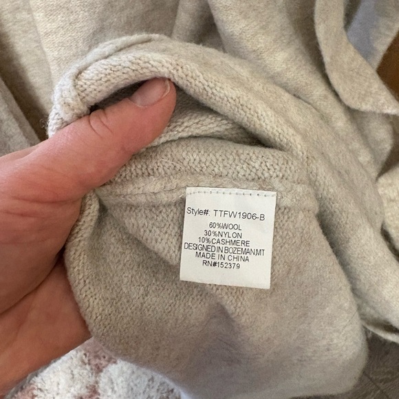 Trim & Tailor Cozy Cream Women's Long Cardigan Sweater- Wool & Cashmere - Picture 5 of 7